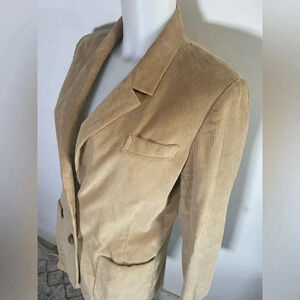 Vintage The Fashion Place Junior's Tan Corduroy Blazer Jacket Size‎ 14 0032
